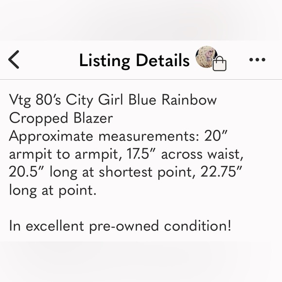 Vtg 80’s City Girl Blue Rainbow Cropped Blazer 6 - Picture 14 of 14